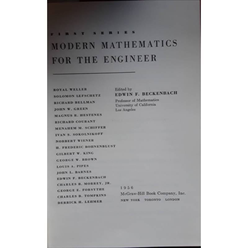 Modern mathematics for the engineer