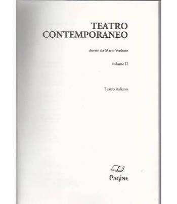 Teatro contemporaneo. Volume 2. Teatro italiano