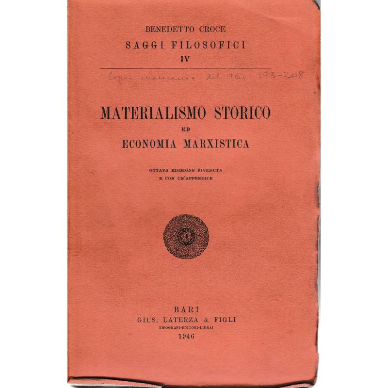 Materialismo storico ed economia marxistica