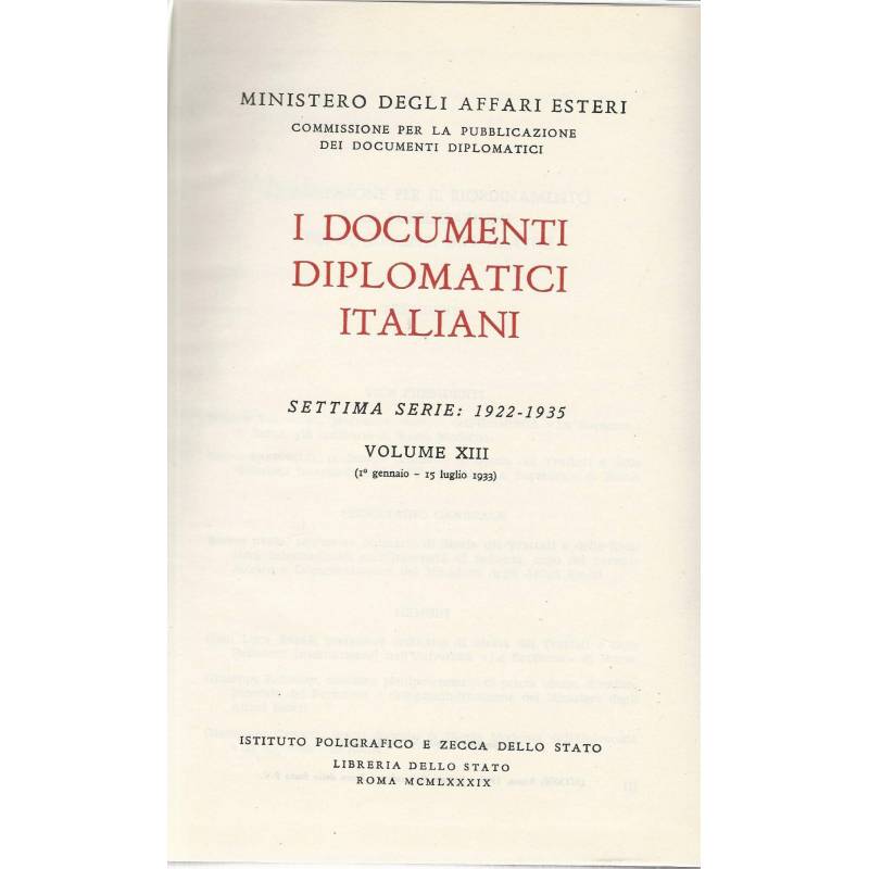 I documenti diplomatici italiani. Volume XIII