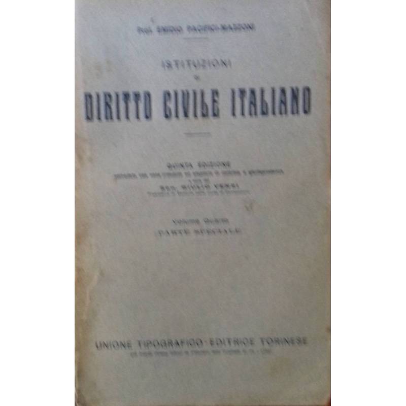 Istituzioni di Diritto civile italiano. Volume primo - Parte speciale
