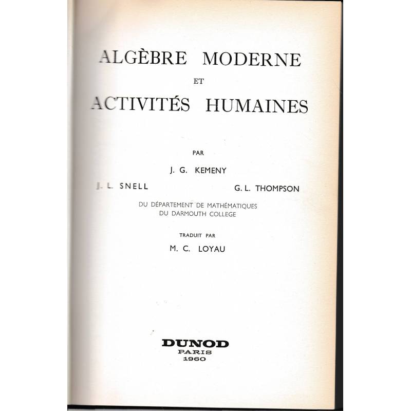 Algèbre moderne et activités humaines