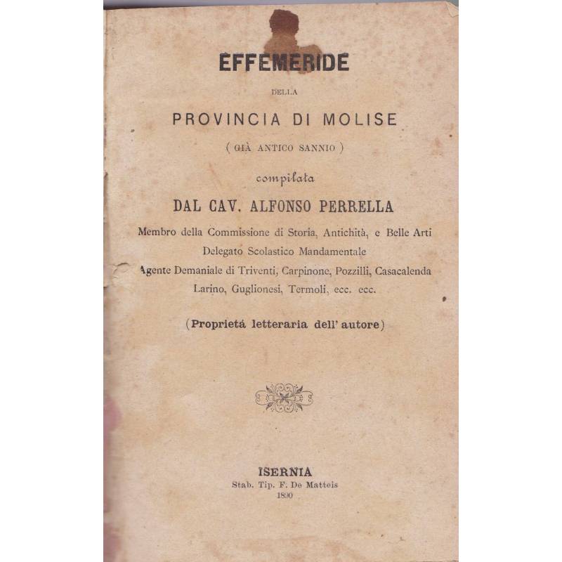 Effemeride della Provincia di Molise (già Antico Sannio)