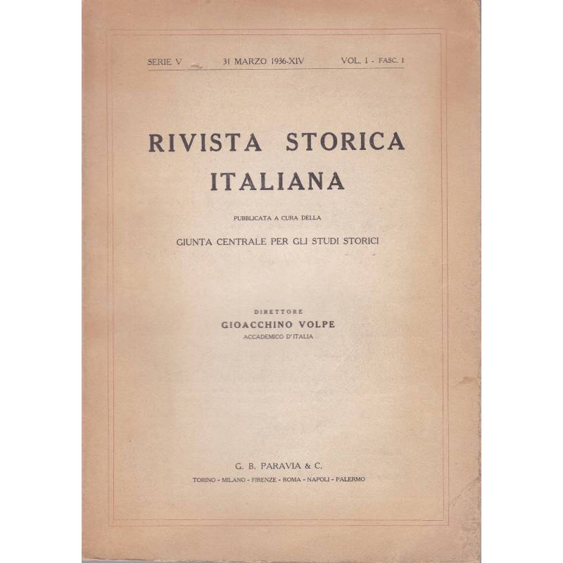 Rivista storica italiana. 31 marzo 1936.