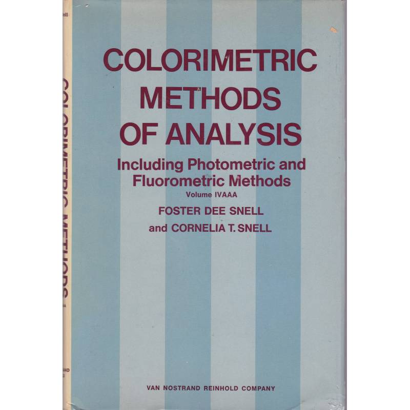 Colorimetric Methods of Analysis. IV AAA