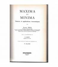 Maxima et minima. Théorie et applications économiques