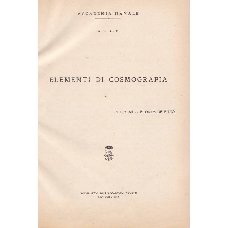 Elementi di cosmografia. Accademia Navale.