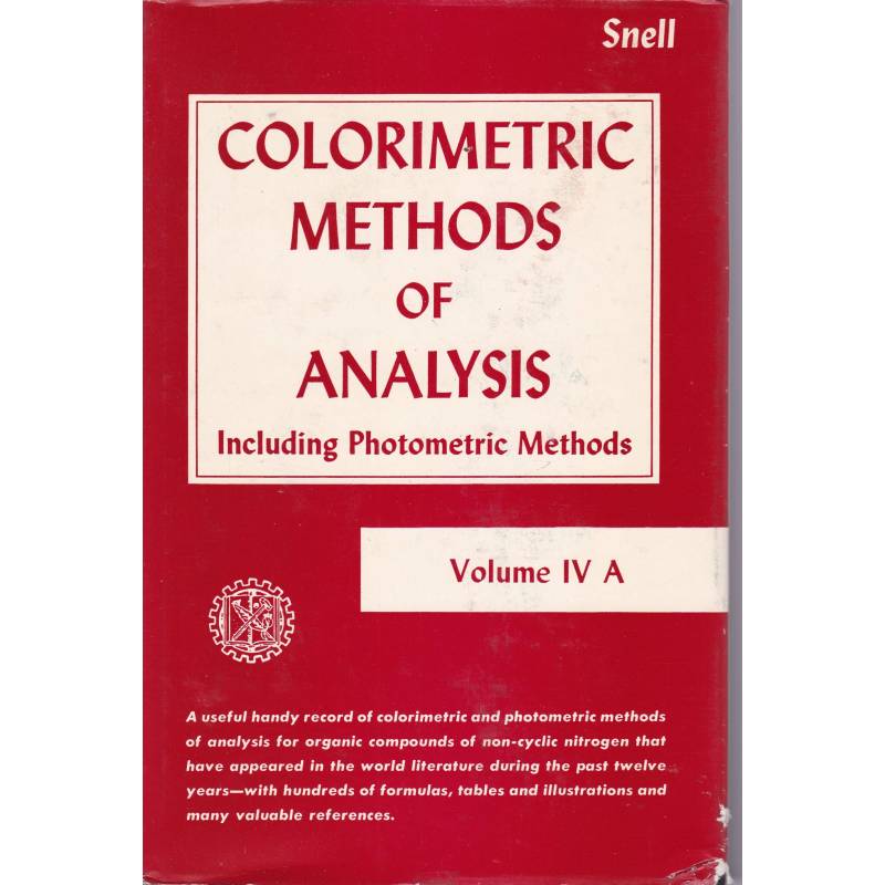 Colorimetric Methods of Analysis. IV A.