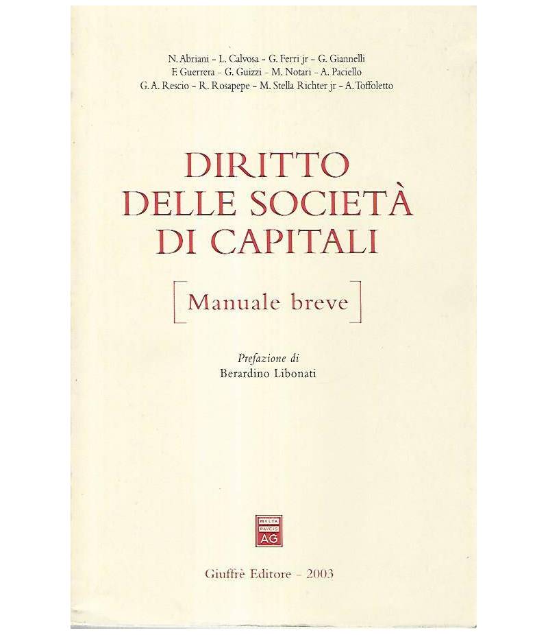 Diritto delle società di capitali. Manuale breve